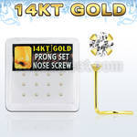 dgsc17 caja 12 piercing nariz l oro 14 kts 0 6mm zirconia claras redondas 2mm mayorista