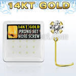 dgsc2 caja 12 piercing nariz l oro 14 kts 0 6mm zirconia claras redondas 1 5mm mayorista