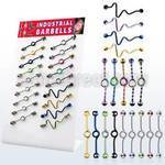 dind21 display 18 barbells corazon barbells industriales loop acero 316l pvd brillo espejo 316l bolas multi joya 5mm 35mm mayorista
