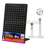 dlijyc display 120 labrets bio flexibles transparentes cabeza parte cristal 2 5mm presion 8mm distribuidor mayorista
