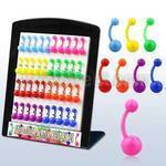 dmbna6 display 40 piercings ombligo acrilicos bolas acrilicas colores lisos 5 8mm 10mm mayorista