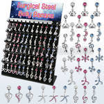 dmcd8 display 60 piercings ombligo acero quirurgico 316l colgantes variados formas distintas al por mayor