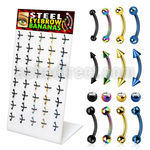 dmey2 display 40 anillos de bananas ceja acero anodizado mezirconia bolas conos bolas joya 8mm venta