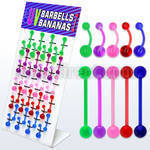 dmvbj display 40 piexas barbells lengua acrilico flexible surtidos bolas 5mm 16mm piercing ombligo bolas uv 5 8mm 10mm mayorista