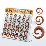 dmxp4 display 36 tapers espiral madera sawo 3mm 10mm mayorista