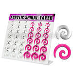 dmxp7 display 36 expansores espiral acrilico blanco rosa 2 5mm 8mm distribuidor