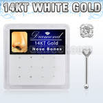 dnbpd caja display 12 piercing nariz hueso plata esterlina 925 0 6mm diamante redondo claro 1 5mm mayorista