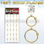 dnsm106 caja 24 aros nariz plata 925 0 6mm oro 18 kts bola cierre zirconia redonda 2mm 8mm 10mm al por mayor