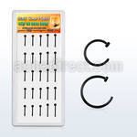 dnsm121 caja display 25 clips nariz falsos plata esterlina negro 8mm 10mm mayorista
