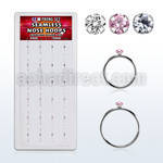 dnsm151 caja 24 aro continuo nariz plata 925 0 6mm zirconia redonda 1 5mm 516 & 38 8mm & 10mm al por mayor