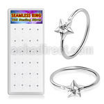 dnsm300a silver seamless nose rings clear crystals star 24