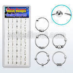 dnsm42 caja display 40 aros nariz plata esterlina 0 6mm alambre balines 10mm al por mayor