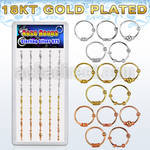 dnsm44 display 40 aros nariz oro 18 kts oro rosa plata esterlina lisa bola 0 6mm especial alambre 10mm distribuidor