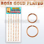 dnsm46 caja 40 aros nariz continuos plata 925 oro rosa 8mm 10mm al por mayor