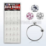 dnsm47 caja 24 aros nariz plata 925 0 6mm bola cierre zirconia redonda 2mm 8mm 10mm mayorista