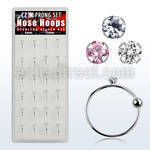 dnsm48 caja 24 aros nariz plata 925 0 6mm bola cierre zirconia redonda 1 5mm 8mm 10mm distribuidor mayorista