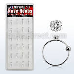 dnsm49 caja 24 aros nariz plata 925 0 6mm bola cierre zirconia redonda clara 2mm 8mm 10mm distribuidor
