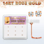 drsc11 caja display 9 nariz l oro rosa 14 kts 0 6mm zirconia redondas claras 1 5mm 2mm venta