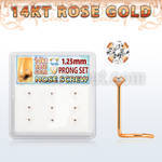 drsc26 caja 9 nariz l oro rosa 14 kts 0 6mm zirconia redondas claras 1 25mm distribuidor mayorista