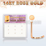 drsc27 caja 12 piercing nariz oro rosa 14 kts 0 6mm redonda 1mm distribuidor mayorista