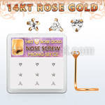 drsc9 caja display 9 nariz l oro rosa 14 kts 0 6mm zirconia claras 3mm formas estrella tri corazon distribuidor