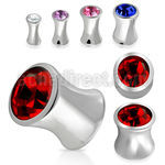 dsjpg dilatacion plug solida doble flare acero cristal centro 3mm 10mm al por mayor