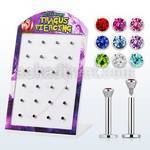dtrg3 display 24 labrets acero quirurgico brillo espejo rosca interna cristal 2 5mm piercing tragus 8mm al por mayor