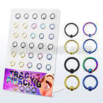 dtrg6 display 30 aros bola presion acero 316l anodizado bola 2 5mm 3 bola piercings tragus 6mm distribuidor mayorista
