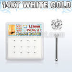 dwnb22 caja 12 piercings nariz hueso oro blanco 14 kts 0 6mm zirconia claras 1 25mm venta