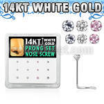 dwsc12 caja 12 piercing nariz l oro blanco 14 kts 0 6mm zirconia redondas 1 5mm 2mm mayorista