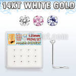 dwsc23 caja 12 piercing nariz l oro blanco 14 kts 0 6mm zirconia redondas colores 1 25mm al por mayor