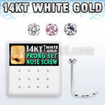 dwsc8 caja display 12 piercing nariz l oro blanco 14 kts 0 6mm zirconia redonda 1 5mm distribuidor