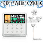dwsc9 caja 12 piercing nariz l oro blanco 14 kts 0 6mm zirconia claras 3mm formas estrella tri corazon mayorista