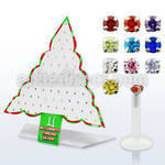dxmas6 display acrilico arbol navidad 64 labret bio flexible transparente plata esterlina zirconita redonda 2mm al por mayor