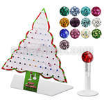 dxmas7 display acrilico arbol navidad 64 labret bio flexible transparente bolas multi cristal 3mm presion 6mm 8mm distribuidor