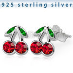 echc pendientes plata esterlina 925 cereza cristal 1 par distribuidor