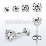 ecrza par piercings oreja lujo plata esterlina 925 zirconia grado aaa redonda distribuidor mayorista