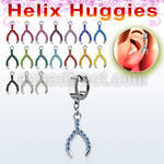 ehh669 pendiente huggie helix acero inoxidable hueso suerte cristal colgado se vende por pieza distribuidor
