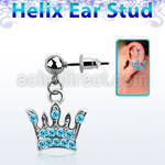 erbd5 piercing oreja helix acero quirurgico bola corona cristal vendido por pieza al por mayor