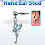 erbd7 piercing oreja helix acero quirurgico bola hada cristal vendido por pieza mayorista