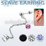 erdl13 pieza pendiente esclava zirconia redonda 8mm colgando al por mayor