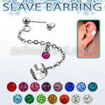 erdl16 falsa esclava helix clip acero inoxidable bola multi cristal ferido 5mm vendida por pieza no por par mayorista