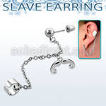 erdl18 falsa esclava acero inoxidable helix clip colgante bigote frances mayorista