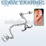erdl19 falsa esclava acero inoxidable helix clip colgante bigote feliz al por mayor