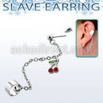 erdl2 falsa esclava helix clip acero inoxidable cerezas cristal rojas s vendida por pieza no por par mayorista