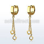 erg652 pendiente huggie oreja acero inoxidable pvd dorado colgante esposas mayorista
