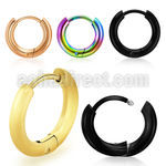 erhopt one pair pvd plated steel huggie earrings