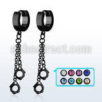 erk652 pendiente huggie oreja acero inoxidable pvd negro colgante anodizado esposas distribuidor