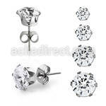 erz par piercing oreja acero inoxidable zirconia redonda clara 3mm 10mm distribuidor