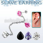 erzdld14 piercing oreja acero inoxidable conectada falsa esclava helix clip zirconia pera 11 x 9 mm colgando mayorista